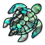 Magnet Sea Turtle Pearl Blue Green – Magnetic vinyl sticks to any metal fridge, car, signs 5″