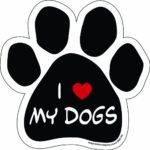 Imagine This Paw Car Magnet, I Love My Dogs, 5-1/2-Inch by 5-1/2-Inch