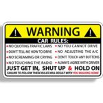 Funny Car Safety Warning Rules Sticker Adhesive Vinyl for Vehicle Window Graphic Bumper