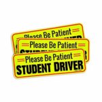 PureSight Student Driver Magnet Sign (3-Pack) Advanced Reflective Safety Surface | Day and Night Teen Driving Visual | Reusable, Removable Yellow Magnetic Bumper Sticker