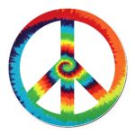 Round Car Magnet 5.5 Inch Tye Dye Peace Symbol