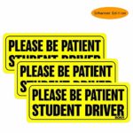 BOKA Student Driver Magnet Car Signs – Reflective Vehicle Bumper Magnet Set of 3 Magnetic Bumper Sticker for New Driver/Novice in Yellow 0.8mm Strong Magnetic (Enhanced Edition)