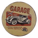 MonkeyJack Round Retro Metal Tin Sign Auto Car Wall Art Plaque Pub Bar Garage Repairing Service Motel Wall Art Decor 30x30cm(12×12”) – #3, as described