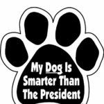 Imagine This My Dog is Smarter Than the President Paw Car Magnet, 5-1/2-Inch by 5-1/2-Inch