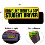 Next2U Student Driver Sign – Bumper Sticker Magnet, Funny New Driver Gifts(Highly Reflective, Durable, Car Safety Caution Gear)