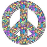 Magnet Peace Sign Floral Cute Hippie – Magnetic vinyl sticks to any metal fridge, car, signs 5″