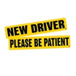 VaygWay Set of 2 ‘’ New Driver Please Be Patient ’’ Bumper Magnet Safety Sign – Car Vehicle Reflective Sign Sticker Bumper for New Driver