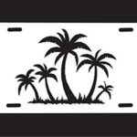 Custom License Plate White Hawaii Palm Trees Black Island Car Auto Tag Sign 6″ X 12″
