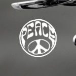 White Adhesive Vinyl Car Die Cut Helmet Laptop Notebook Macbook Wall Window Home Decor Art Wall Art Decal Sticker Bike Decoration Hippy Peace Sign Auto