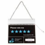 WildAuto Light Up 5 Star Uber Rating Sign Lyft Accessories with Glow, Uber Lyft Decals (7Colors White Board)