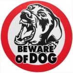 Beware of Dog Sign Sticker size 4 inch for Car Window Bumper Laptop Security Warning Alert Sticker Decals