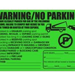 Parking Violation Stickers for Cars (Fluorescent Green) – 50 Illegal Warning Reserved, Handicapped, Private Parking and More/No Parking Hard to Remove and Super Sticky Tow Warnings 8” x 5” by MESS