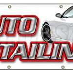 36″x96″ AUTO DETAILING BANNER SIGN car wash wax signs carwash