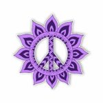 Purple Flower Peace Sign Sticker Car Motorcycle Bicycle Skateboard Laptop Luggage Decals Bumper Stickers Waterproof
