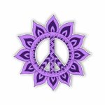 Purple Flower Peace Sign Sticker Car Motorcycle Bicycle Skateboard Laptop Luggage Decals Bumper Stickers Waterproof