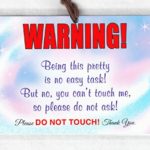 Don’t Touch Sign for Baby Girl, 6 x 4 inch Car Seat Sign by Cold Snap Studio, Being This Pretty is No Easy Task – Handmade in The USA!