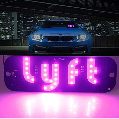 Lyft LED Light Sign Taxi Lighted Window Sign Pink