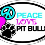 Imagine This Oval Peace Love Pitbull Car Magnet, 6-Inch by 4-Inch