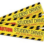 Zone Tech: (3 Pack) Caution Student Driver and Screaming Parent Funny Magnetic Bumper Sticker Sign For Student Driver – 12″ X 3″