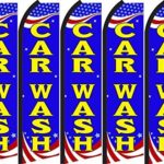 Car Wash Standard Size Swooper Feather Flag Sign Pk of 5 (11.5x 2.5 Feet)
