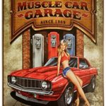 ERLOOD Muscle Car Garage Since 1969 Detroit Muscle Retro Vintage Decor Metal Tin Sign 12 X 8 Inches