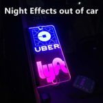 Uber Lyft Sign for car for Driver Acrylic Engraving Sign 12V 3 Flashing Models 6.6 feet Cord (Uber Lyft Combined)