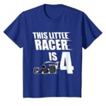 Kids 4th Birthday Boys Race Car T-Shirt Racing 4 Year Old