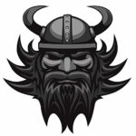 Magnet Cool Gray and Black Viking with Gnarly Beard (12″ Tall) Magnet Vinyl Magnetic Sheet for Lockers, Cars, Signs, Refrigerator