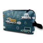 Doodle Toy Cars and Traffic Signs Cute Multifunction Portable Make-up Mini Bag/Travel Toiletry Bag/Large Capacity Organizer Bag/Makeup Bag/for Home Office Travel Camping