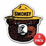 SMOKEY THE BEAR – [CUSTOMI] Firefighting Wildlife Decal Sticker for Car Truck Macbook Laptop Air Pro Vinyl (3 Pack)
