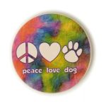Peace Love Dog Paw Print Heart Absorbent Stone Car Auto Coaster 2.5″ Cup Holder