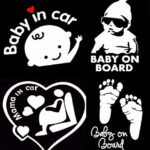 Baby Car Stickers, Anlising Baby on Board Car Stickers Baby in Car Mama in Car Sticker Safety Signs Waterproof Car Stickers Baby Car Stickers and Decals(4 Pack)
