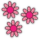 Magnet Pink Polka Dot Daisies Flowerimple Hippie – Magnetic vinyl sticks to any metal fridge, car, signs 5″