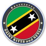 2 x 10cm- 100mm Saint Kitts and Nevis Vinyl SELF ADHESIVE STICKER Decal Laptop Travel Luggage Car iPad Sign Fun #5042