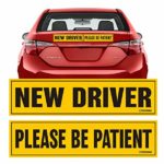 TOTOMO New Driver Please be Patient Magnet Sticker – 12″x3″ Highly Reflective Premium Quality Car Safety Caution Sign for New and Student Drivers #SDM09