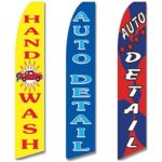 3 Swooper Flags Welcome Auto Detail Shop Hand Wash Car Wash