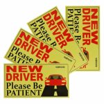 Vaincre Set of 4 Reflective Student Driver Magnets for Car, Vehicle Sign Magnetic Bumper Sticker for New Driver/Novice in Yellow