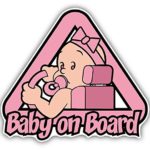 novland Baby On Board Girl Driver Warning Sign Car Bumper Sticker Decal 5 x 4