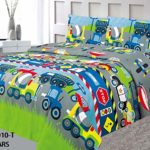 Elegant Home Multicolors Construction Vehicles Trucks Police Car Road Signs Design 3 Piece Coverlet Bedspread for Kids Teens Boys Full Size # Car Jenin (Full Size)