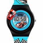 Kids Digital Watch Waterproof Cartoon Watches for Boys Rotating Car Dial Birthday Gift Toy for Children