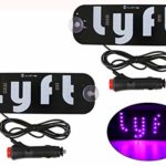 Lyft LED Sign Decor, Wisonique 2 Pack LED Lyft Sign Logo with Suction Cups, LED Light Sign Logo, Lyft Flashing Hook on Car Window with DC12V Car Charger Inverter (Pink)