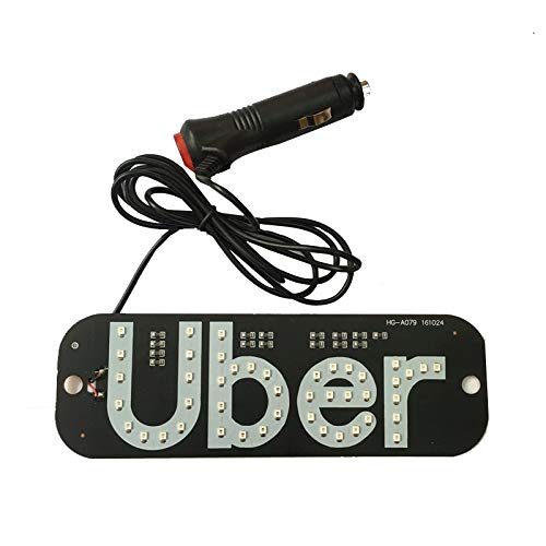 ONESWI Uber LED Sign Decor, Led Uber Sign with Suction Cups Glowing