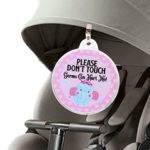 Baby Safety Sign No Touching Tag Newborn Baby Preemie Stroller Tag Baby Car Seat Tag Baby Shower Gift (Pink Elephant)