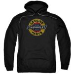 A&E Designs Chevy Hoodie Genuine Parts Distressed Sign Hoody
