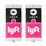 WildAuto Uber Lyft Sign for Car Anti-Fading & Heat Resistant Uber Decal with Strong Scution Cups Rideshare Accessories-2 Pcak