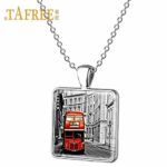 Pendant Necklaces – Luxury car Sign Necklace London United Kingdom Red Double Decker Bus car Armored car Pendant Men’s Necklace Jewelry AA02 – by Mct12-1 PCs