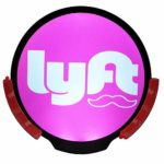Lyft Sign Logo Sticker Decal Reflective Bright Glowing Wireless Removable New Lyft Sign Logo Decal Flashing Car Cycle Sticker White Light Lyft Sign Decal with Diameter for Lyft Driver