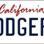 DODGERS California Novelty State Background Vanity Metal License Plate Tag Sign