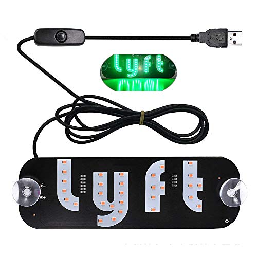 DONJON USB Lyft Sign,5V lyft LED Sign Decor Flashing Hook on Car Window with Suction Cups,for