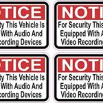 2.5in x 1.5in Red Notice Audio and Video Recording Stickers